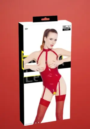 Black Level - Nyitott, nyakpántos body (piros)