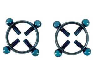 Bad Kitty - Csavaros mellbimbó ékszer (kör) - kék - Image 2