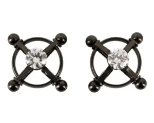 Bad Kitty - Csavaros mellbimbó ékszer (strasszköves) - fekete - Image 2