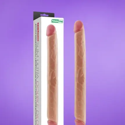 Lovetoy Realistic Slim - Kétvégű dildó (45cm)