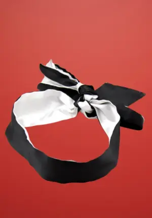 Latetobed - Szatén szalag (fekete-szürke)