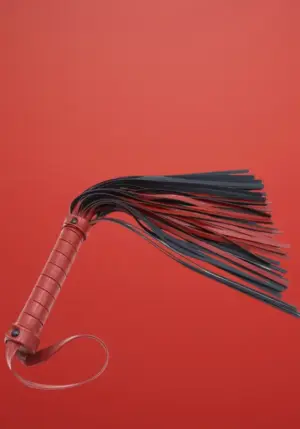 Latetobed - Extra puha korbács (fekete-bordó) - 40 cm