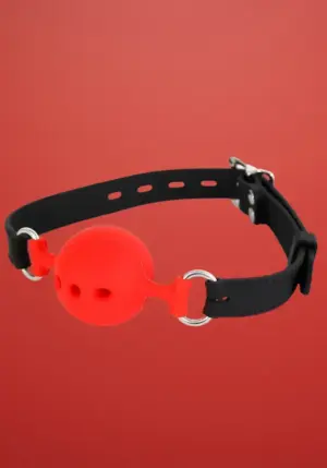 Latetobed - Légáteresztő szilikon szájpecek (piros-fekete)