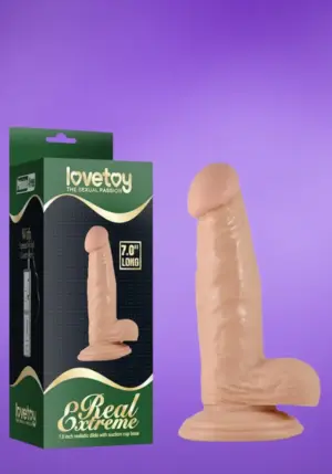 Lovetoy Real Extreme 7"- Élethű dildó herékkel (17,5 cm)