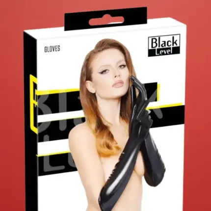 Black Level - Fényes lakk kesztyű (fekete)