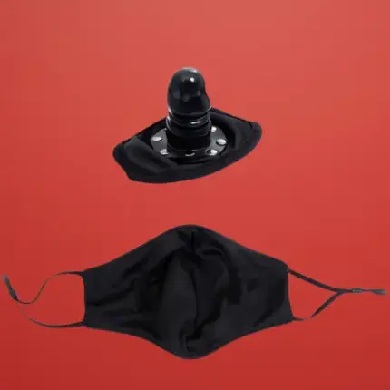 Latetobed - Fekete szájmaszk dildóval