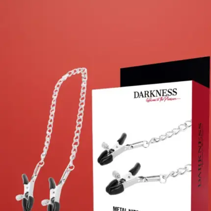 Darkness - Mellbimbó csipesz lánccal (fekete)