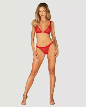 Obsessive Elianes - Kétrészes piros csipkés szett - Image 3