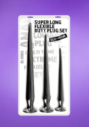 You2Toys - Extra hosszú anál dildó szett (3 részes) - fekete