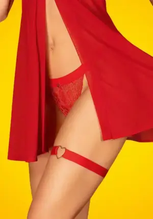 Obsessive Elianes - Combpánt szív dísszel (piros)