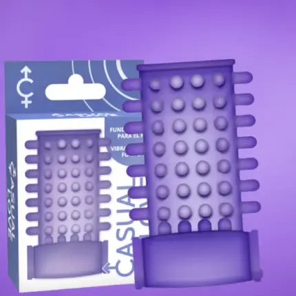 Casual Love - Rezgős, rücskös péniszköpeny (lila)