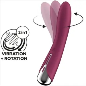 Satisfyer Spinning G-Spot 1 - Forgó fejes G-pont vibrátor (bordó) - Image 2