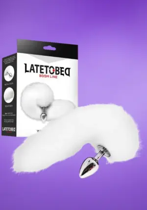 Latetobed Anal Plug - Análdugó fehér rókafarok
