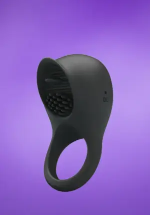 Pretty Love Ring Shaking II - Akkus péniszgyűrű (fekete)