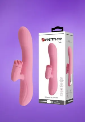 Pretty Love Chris -  Csiklókaros,forgófejes vibrátor (rózsaszín)