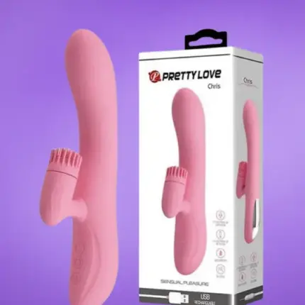 Pretty Love Chris -  Csiklókaros,forgófejes vibrátor (rózsaszín)