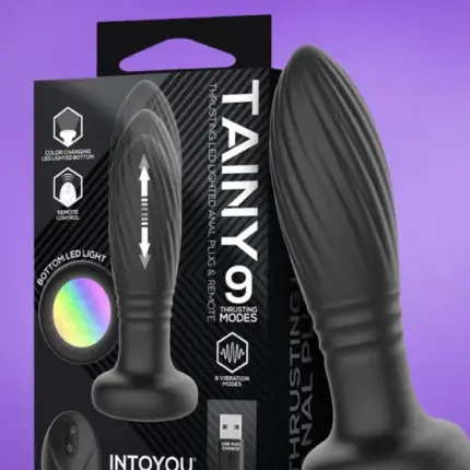 Intoyou Tainy - Akkus,toló análdugó (fekete)