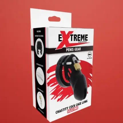 Extreme - Szilikonos nagy péniszketrec (fekete)