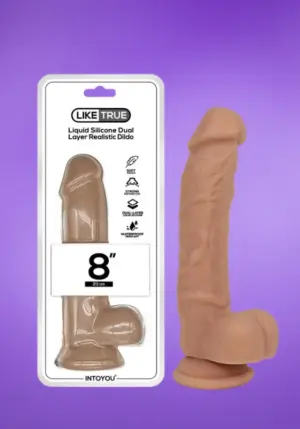 Intoyou Like True 8" - Realisztikus dildó herékkel (natúr)