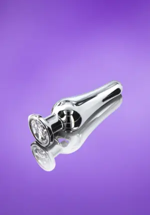 Toyjoy - Kúp formájú fém análdugó ezüst kővel L