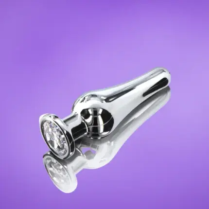 Toyjoy - Kúp formájú fém análdugó ezüst kővel L