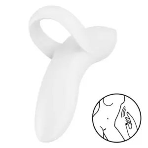 Satisfyer Bold Lover - Akkus, vízálló ujj vibrátor (fehér) - Image 2