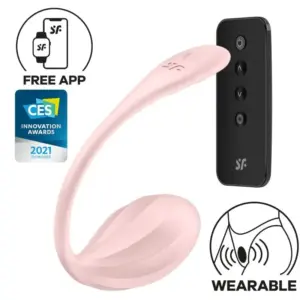 Satisfyer Ribbed Petal - Okos,akkus vibrációs tojás (pink) - Image 2