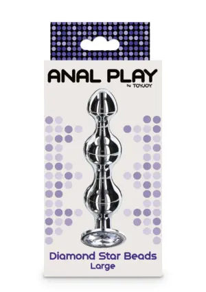 ToyJoy Anal Plug - Golyós análdugó gyémánt kővel L - Image 4