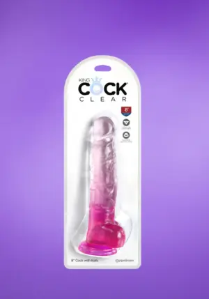 King Cock 8" - Herés nagy dildó - pink