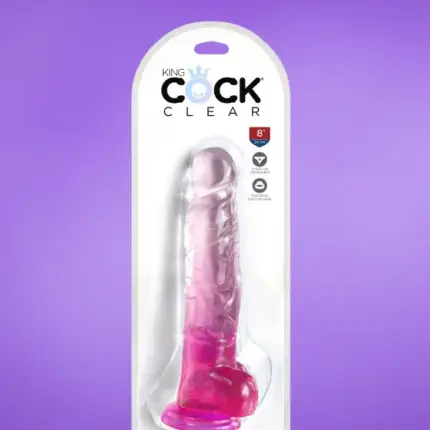 King Cock 8" - Herés nagy dildó - pink
