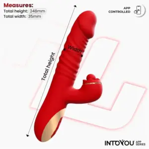 Intoyou Ascen - Appos vibrátor lökő és hullámmozgással (piros) - Image 7