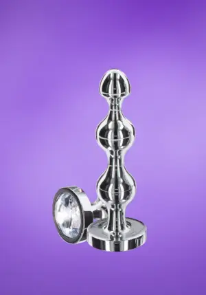 ToyJoy Anal Plug - Golyós análdugó gyémánt kővel L