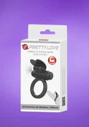 Pretty Love Debonaire - Vibrációs péniszgyűrű (fekete)