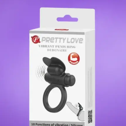 Pretty Love Debonaire - Vibrációs péniszgyűrű (fekete)