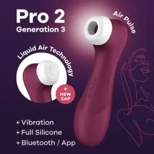 Satisfyer Pro 2 Gen3 - Akkus léghullámos csiklóizgató (bordó) - Image 2
