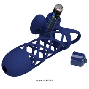 Pretty Love Giann - Vibrációs péniszköpeny (kék) - Image 4