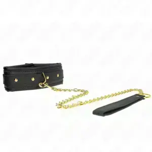 Kink - Párnázott nyakörv aranyszínű pórázzal - Image 3