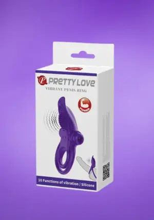 Pretty Love Male - Vibrációs péniszgyűrű (lila)