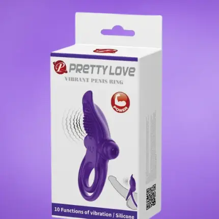 Pretty Love Male - Vibrációs péniszgyűrű (lila)