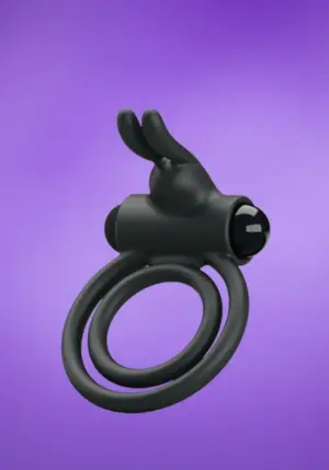 Pretty Love Osmond - Vibrációs dupla péniszgyűrű (fekete)