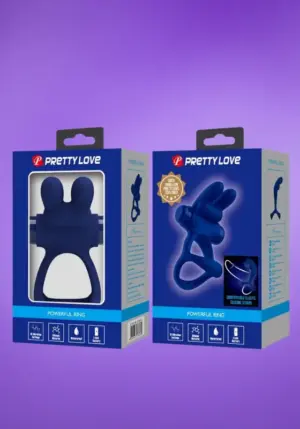 Pretty Love Francisco -Nyuszis,dupla péniszgyűrű (kék)