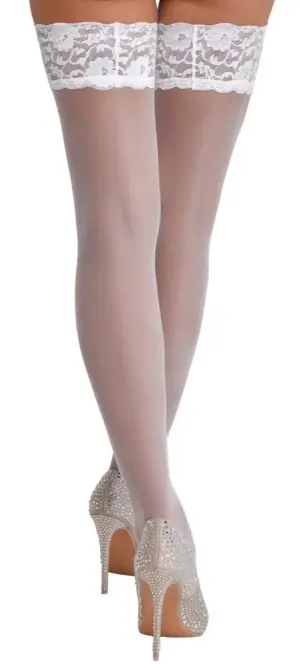 Cottelli - Széles csipkés combfix (fehér) - Image 3