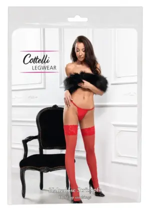 Cottelli - Széles csipkés piros combfix - Image 4