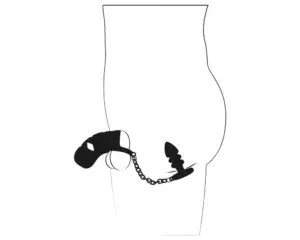 Black Velvet - szilikon péniszketrec anál pluggal (fekete) - Image 5