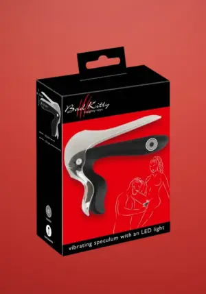 Bad Kitty - akkus LED-es hüvelytükör (fekete-átlátszó)