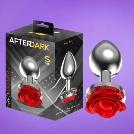 Afterdark - Metál análdugó vörös rózsával S