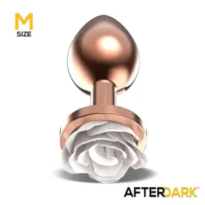 Afterdark - Rosegold análdugó fehér rózsával M - Image 2