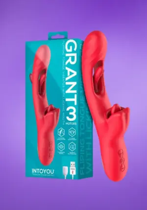 Intoyou Grant 3 - Csiklókaros vibrátor orális kényeztetőkkel