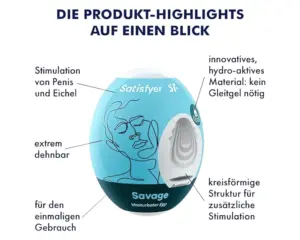 Satisfyer Egg Savage - Tojás maszturbátor (1db) - Image 3