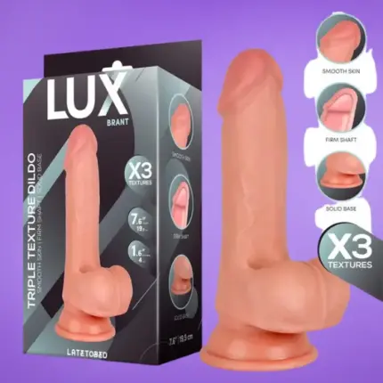 Lux Brant - Háromszoros sűrűségű dildó herékkel (19,5 cm)